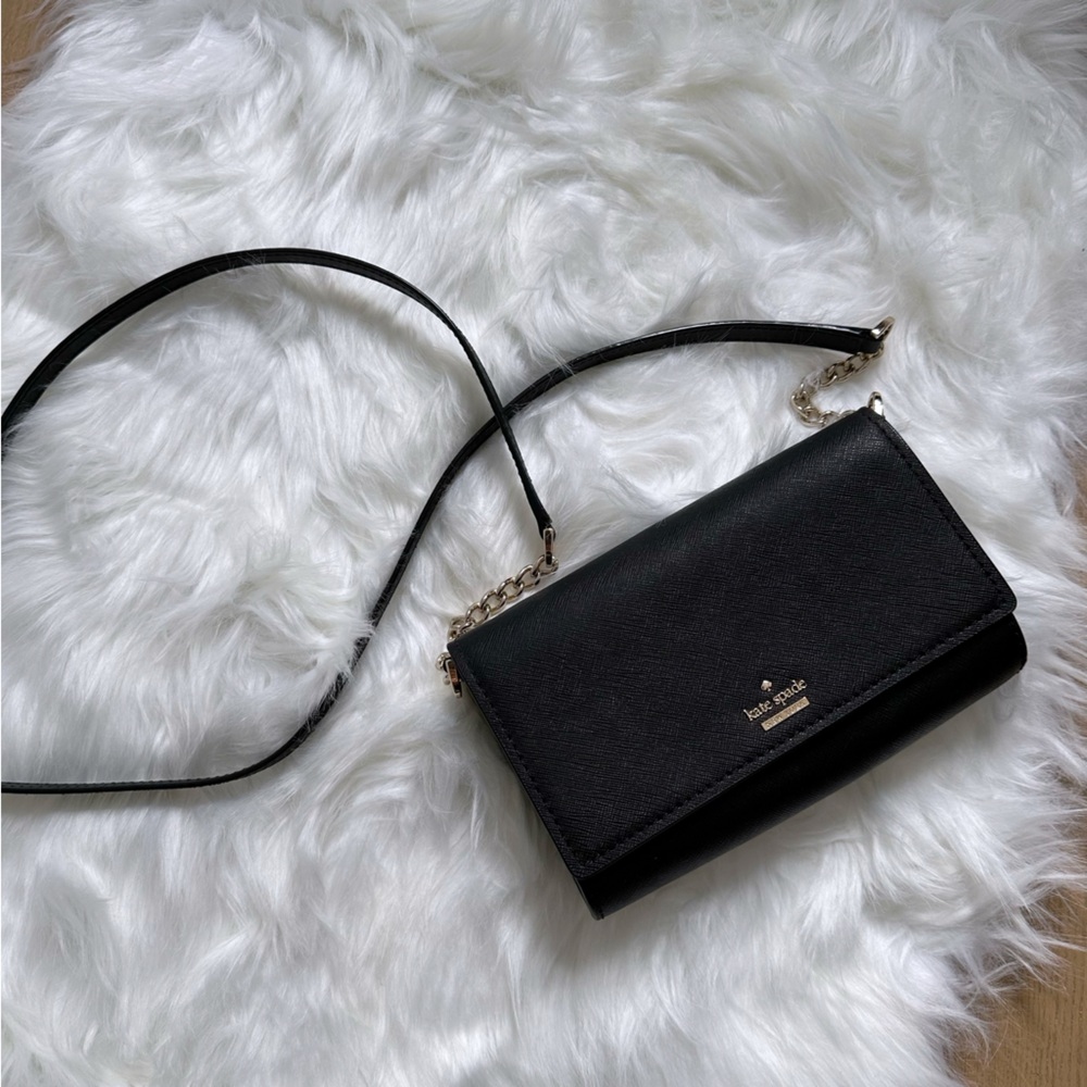 Kate Spade Black Crossbody Bag with Chain Accent Straps - Picture 2 of 7